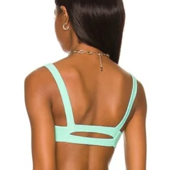 L*SPACE Jess Bikini Top in Bright Teal Small - Picture 2 of 9